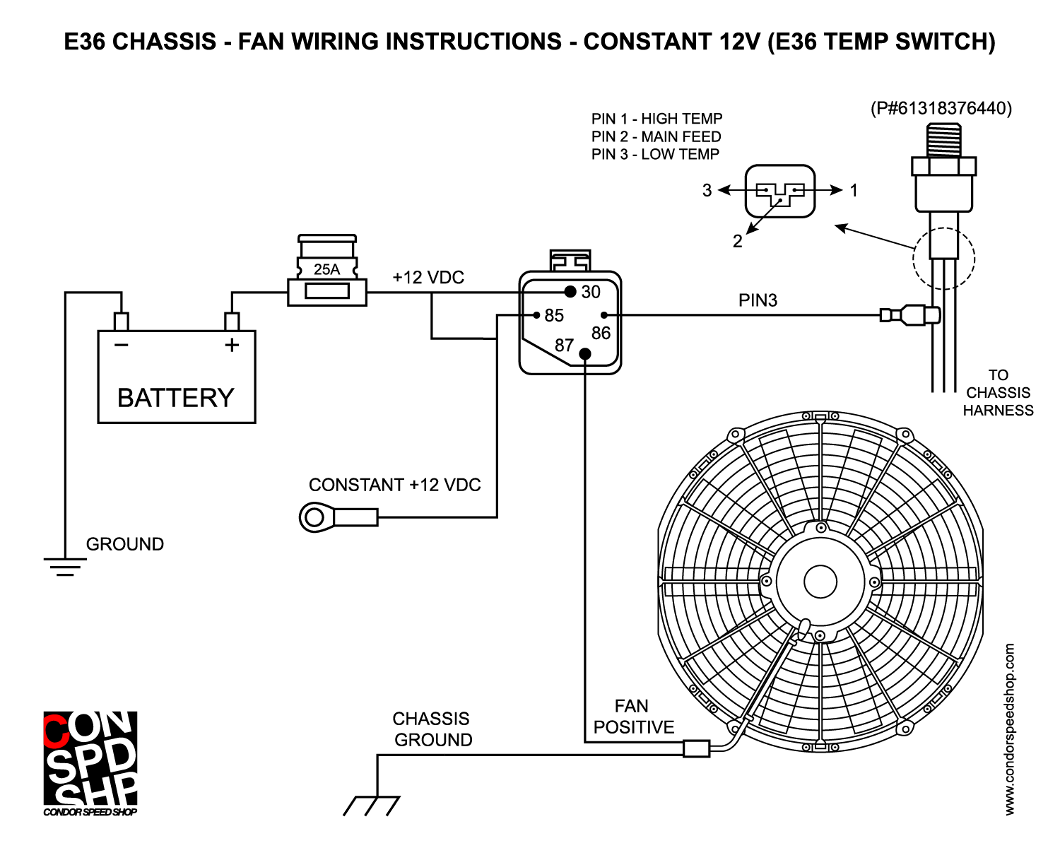How to wire up an electric 12v SPAL automotive fan.
