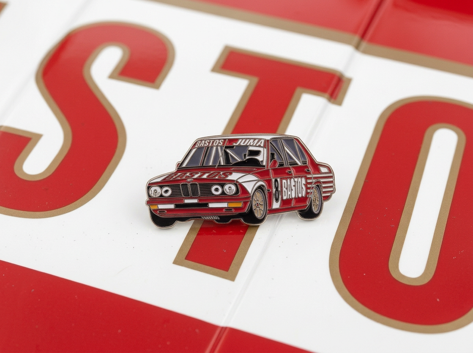 BMW E12 528i Bastos Spa '82 Enamel Pin