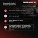 An informational graphic with the heading 'ENGINE MOUNT SET E8X, E9X & Z4' and a dark background showing part of a vehicle transmission. Large text reads 'Frequently Asked Torque Questions' and lists Q&A entries about transmission and engine mount torque specs and installation torque.