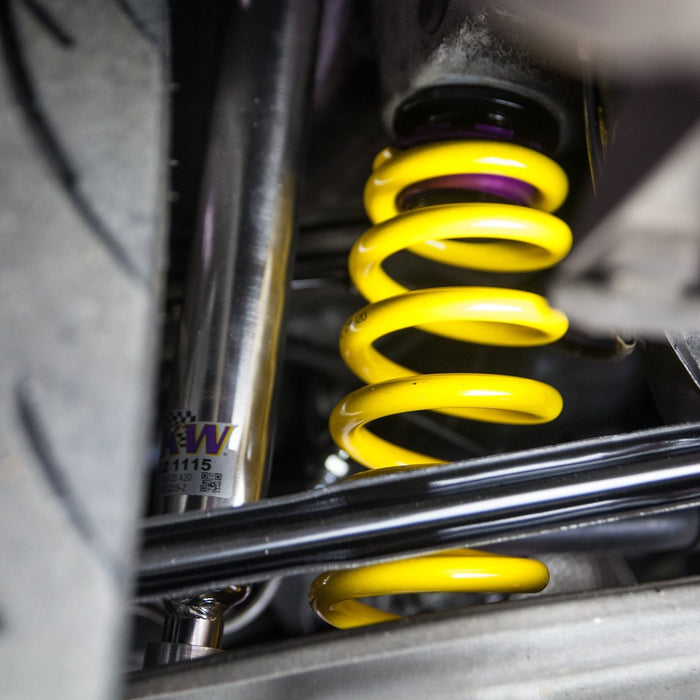 coilover suspension up close